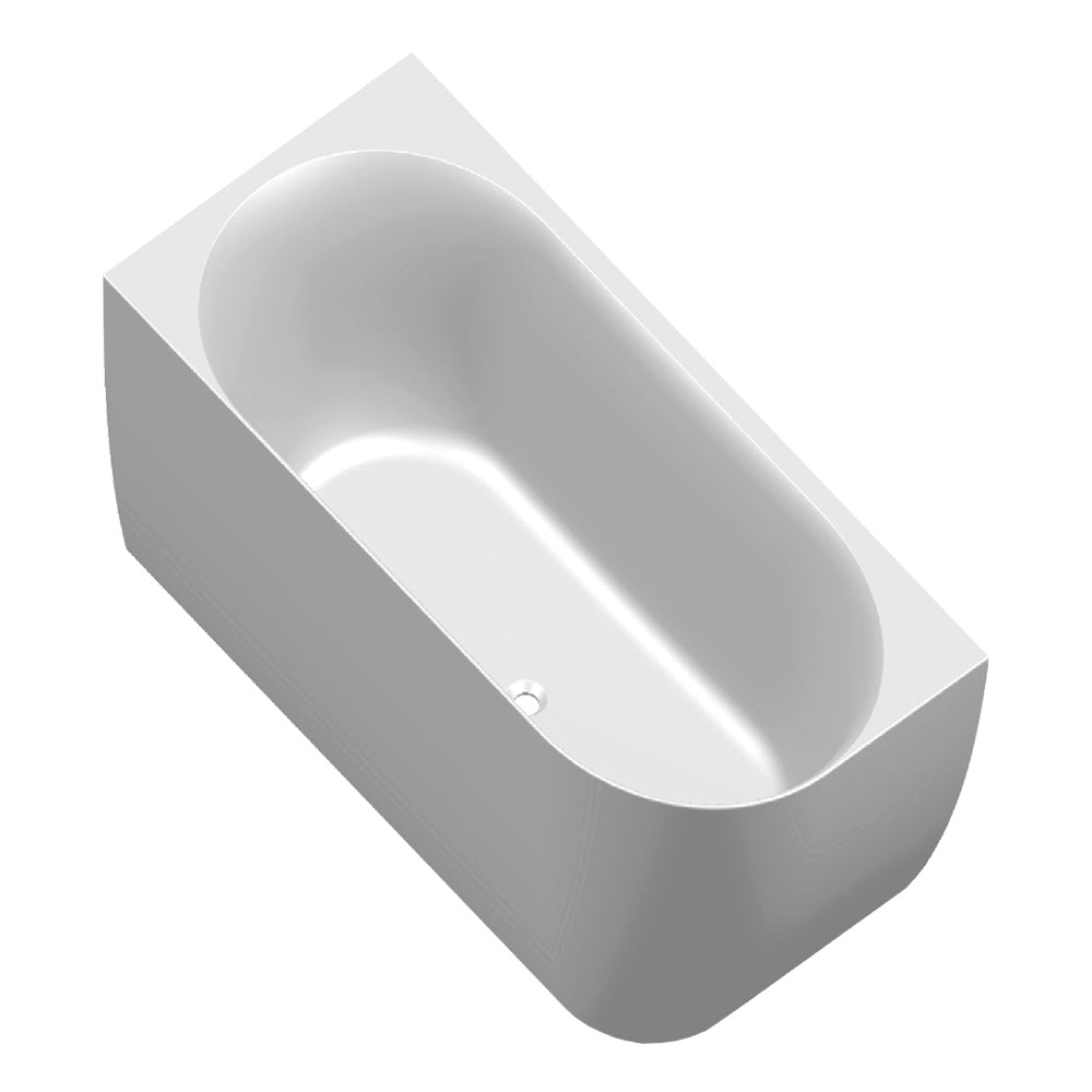 Ellisse 1700 Wall Faced Freestanding Bath (Right Hand Curve)