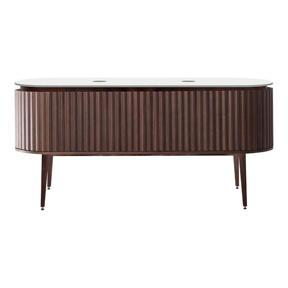 Abbraccio 1800 Wall Cabinet with Legs Black Walnut with Porcelain Top
