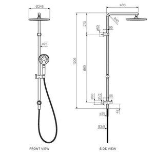 Play II Shower Column with Sliding Rail & Turn Diverter - Showers