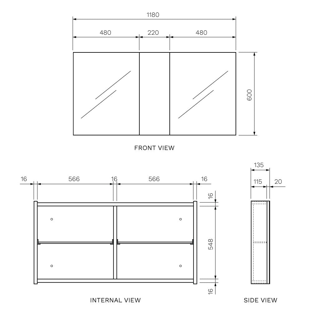 Pure Bianco 1200 Mirror PARISI Mirror Storage
