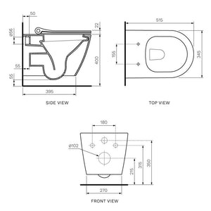 Ellisse II Wall Hung Pan Rimless (including Pressalit Seat) - Toilets