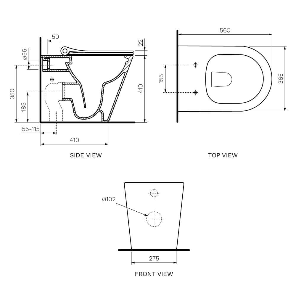 Linfa Wall Faced Pan Rimless (including Pressalit Seat) PARISI Toilets