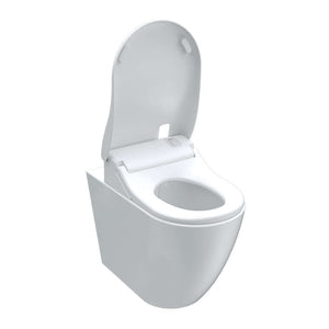 Ellisse II Ambulant Wall Faced Pan Rimless with Aqua Bidet Seat (Bottom Inlet) - Toilets