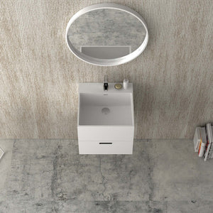 Cube 50 Wash Basin with Single Solid Surface Drawer - Vanity Cabinets