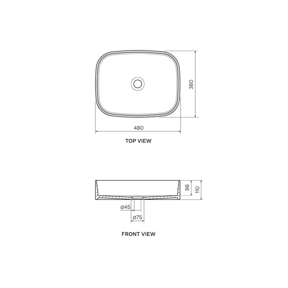 Fino Square Solid Surface 48 Wash Basin - Bathroom Furniture