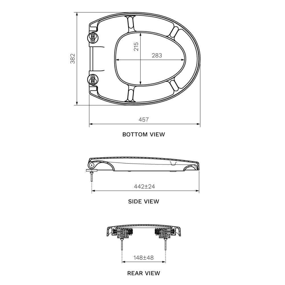 Envy II Soft Close Seat (Lift off Hinge) PARISI Toilets