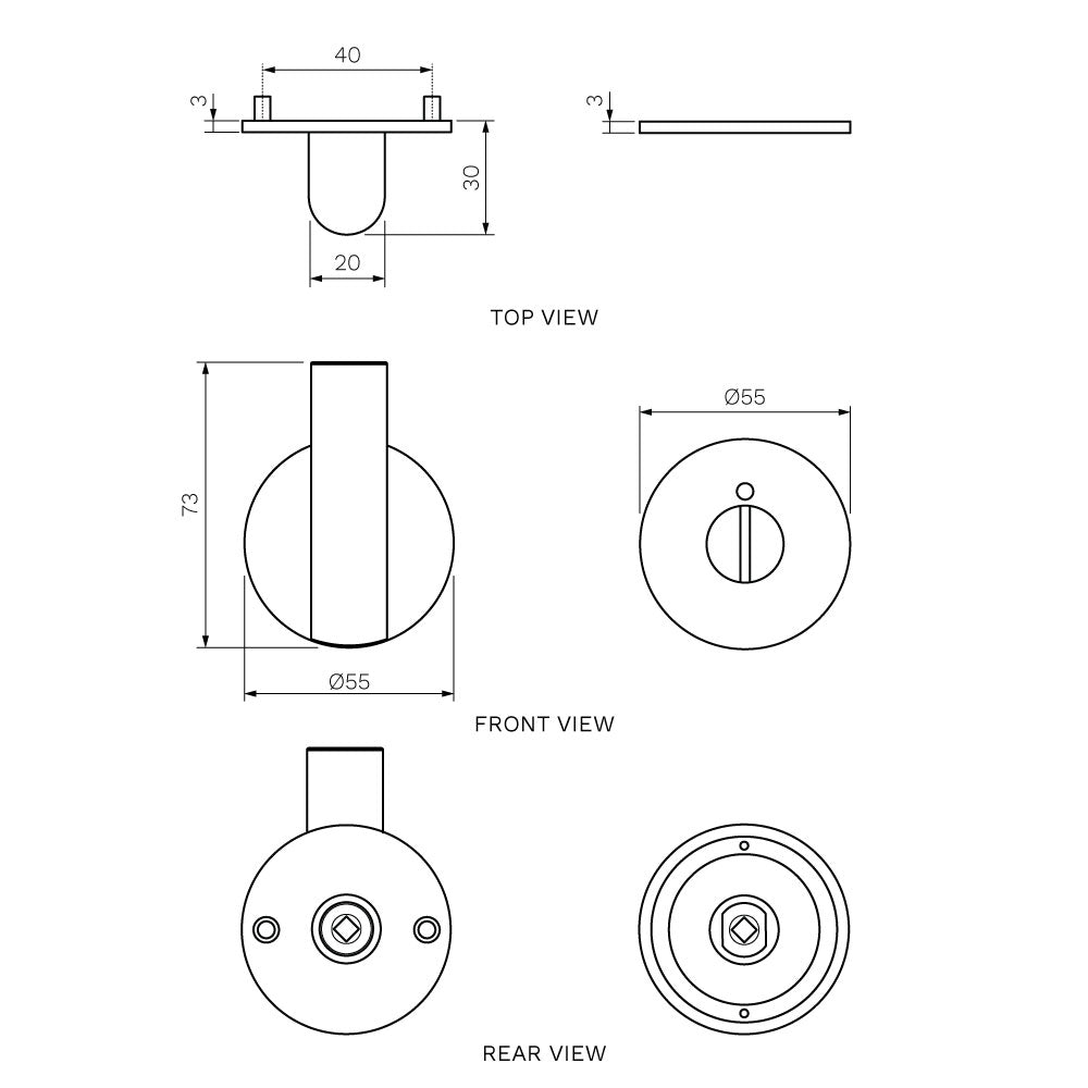 Stella Accessible Turn Snib Escutcheon with Indicator Rose