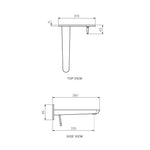 O'Rama Wall Mixer with Spout on Backplate with Black Handle