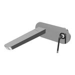 O'Rama Wall Mixer with Spout on Backplate with Black Handle