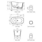 Soak Freestanding Bath with Overflow and Step