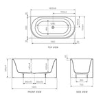 Linfa 1400 Back-to-Wall Freestanding Bath