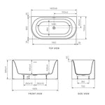 Linfa 1400 Back-to-Wall Freestanding Bath with Overflow