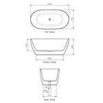 Ellisse 1400 Freestanding Bath