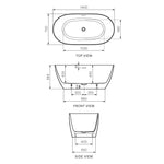 Ellisse 1400 Freestanding Bath with Overflow