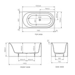 Linfa 1400 Corner Left Side Freestanding Bath