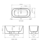 Quadro II 1400 Freestanding Bath with Overflow