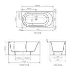 Linfa 1400 Corner Right Side Freestanding Bath