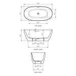 Ellisse 1500 Freestanding Bath with Overflow