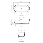 Elli II 1500 Freestanding Bath with Overflow