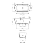 Elli II 1500 Freestanding Bath with Overflow