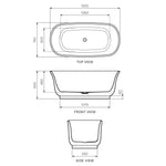 Hermitage 1500 Freestanding Bath