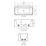 Blade 1500 Back-to-Wall Freestanding Bath