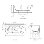 Linfa 1500 Back-to-Wall Freestanding Bath