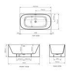 Quadro II 1500 Freestanding Bath with Overflow