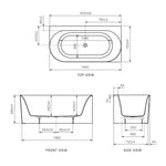 Linfa 1700 Corner Right Side Freestanding Bath