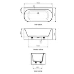 Ovation Back-To-Wall 1500 Freestanding Bath