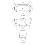 Elli II 1700 Freestanding Bath with Overflow