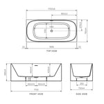Quadro II 1700 Freestanding Bath with Overflow