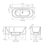 Linfa 1700 Back-to-Wall Freestanding Bath