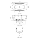 Ellisse 1700 Freestanding Bath with Overflow