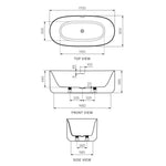 Float 1700 Freestanding Bath with Overflow