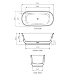 Hermitage 1700 Freestanding Bath