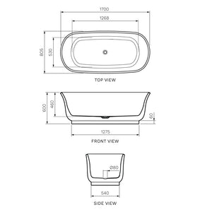 Hermitage 1700 Freestanding Bath