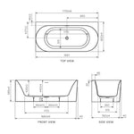 Linfa 1700 Corner Left Side Freestanding Bath with Overflow