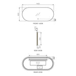 Abbraccio 1400 Horizontal Mirror 600x1400