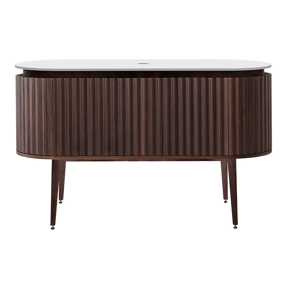 Abbraccio 1400 Wall Cabinet with Legs Black Walnut with Porcelain Top