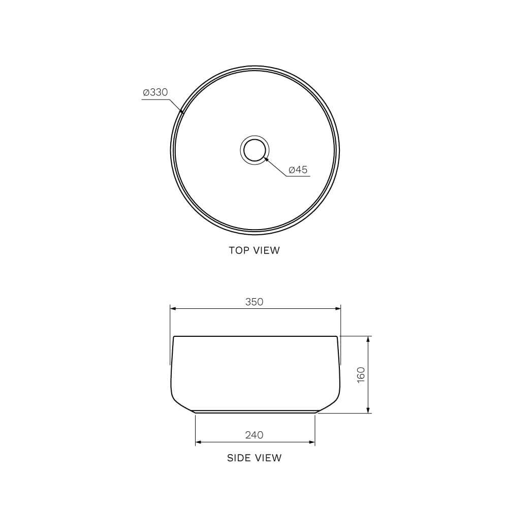 Cognac 35 Bench Mounted Basin - PARISI Basins