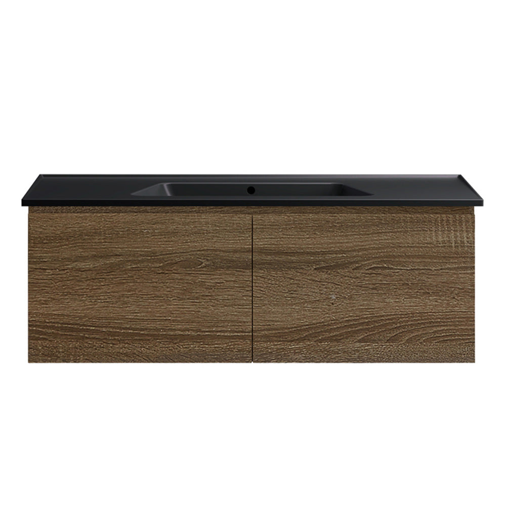 Bloom 1200 Wall Cabinet Moka with Italian Ceramic Wash Basin