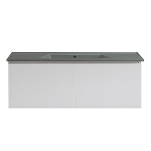 Bloom 1200 Wall Cabinet Matt White with Italian Ceramic Wash Basin