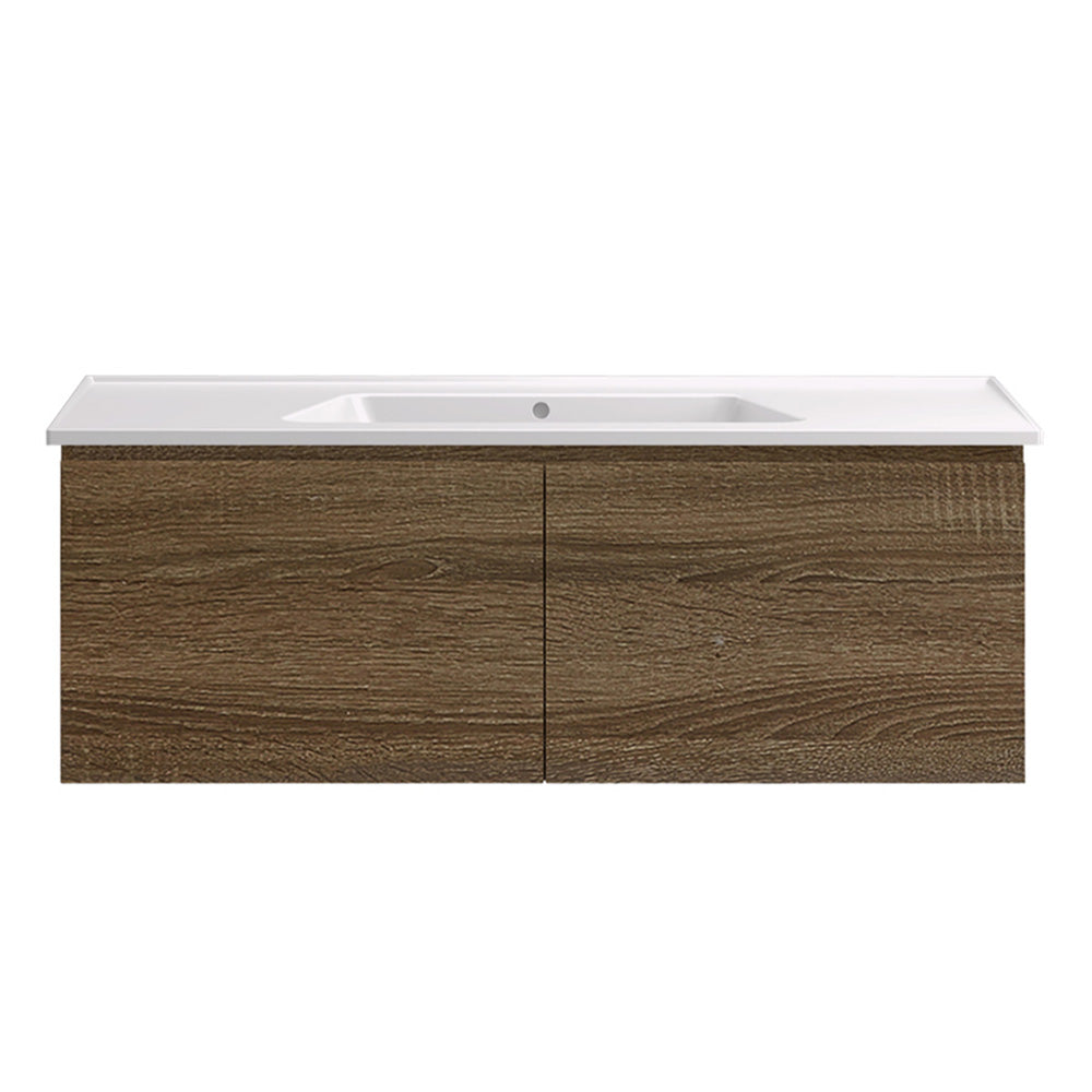 Bloom 1200 Wall Cabinet Moka with Italian Ceramic Wash Basin