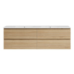 Evo 1400 Wall Cabinet with Double Bowl Ceramic Top