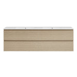 Evo 1400 Wall Cabinet with Double Bowl Ceramic Top
