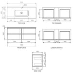 Evo II 1200 Wall Cabinet with Single Bowl Ceramic Top