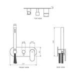 ABC II Wall Mixer with 2-Way Diverter and Handshower