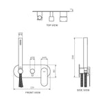 Ellisse II Wall Mixer with 2-Way Diverter with Handshower