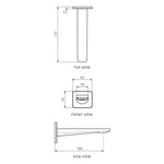 Float Wall Bath Spout 180mm